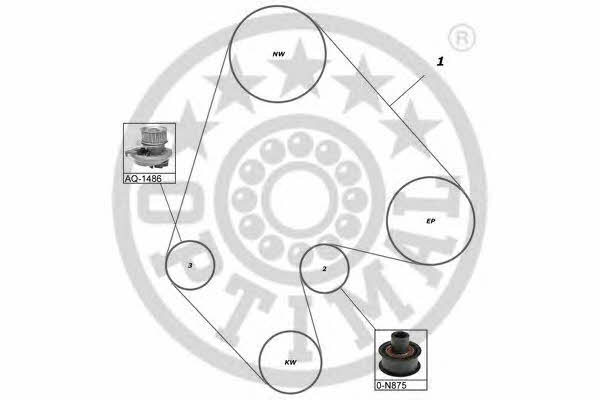 Optimal SK-1037AQ1 TIMING BELT KIT WITH WATER PUMP SK1037AQ1