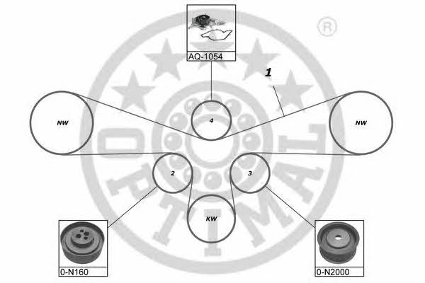 Optimal SK-1376AQ1 TIMING BELT KIT WITH WATER PUMP SK1376AQ1