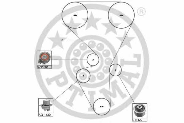 Optimal SK-1392AQ1 TIMING BELT KIT WITH WATER PUMP SK1392AQ1