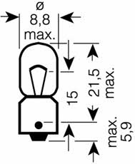 Glow bulb T4W 12V 4W Osram 3893
