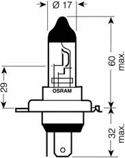 Osram 64196-01B Halogen lamp Osram Original 24V H4 75/70W 6419601B