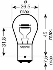 Glow bulb P21/4W 12V 21/4W Osram 7225