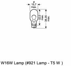 Glow bulb W16W 12V 16W Osram 921