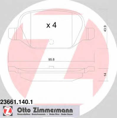 Otto Zimmermann 23661.140.1 Brake Pad Set, disc brake 236611401