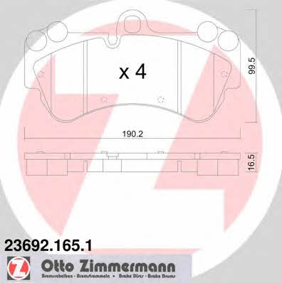 Otto Zimmermann 23692.165.1 Brake Pad Set, disc brake 236921651