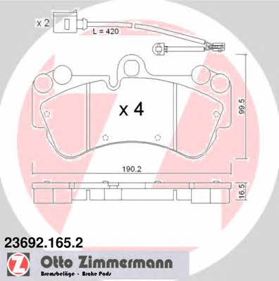 Otto Zimmermann 23692.165.2 Brake Pad Set, disc brake 236921652