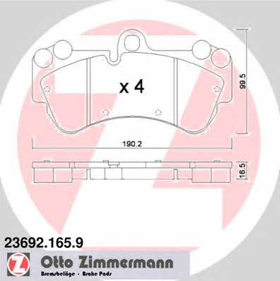 Otto Zimmermann 23692.165.9 Brake Pad Set, disc brake 236921659