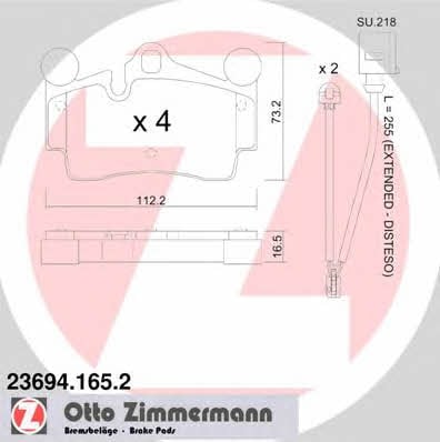 Otto Zimmermann 23694.165.2 Brake Pad Set, disc brake 236941652