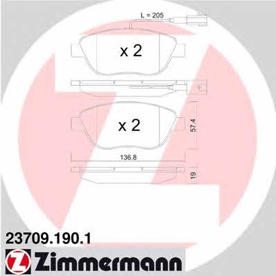 Otto Zimmermann 23709.190.1 Brake Pad Set, disc brake 237091901