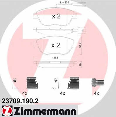 Otto Zimmermann 23709.190.2 Brake Pad Set, disc brake 237091902