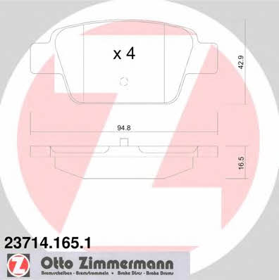 Otto Zimmermann 23714.165.1 Brake Pad Set, disc brake 237141651