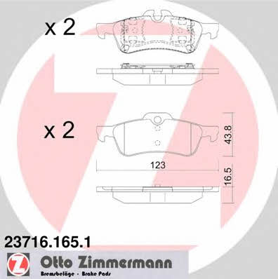 Otto Zimmermann 23716.165.1 Brake Pad Set, disc brake 237161651