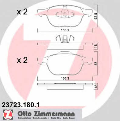 Otto Zimmermann 23723.180.1 Brake Pad Set, disc brake 237231801