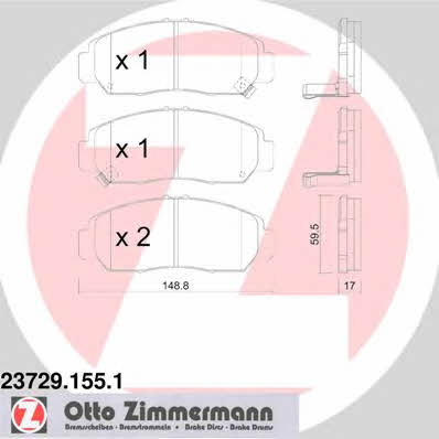 Otto Zimmermann 23729.155.1 Brake Pad Set, disc brake 237291551