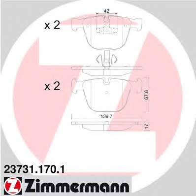 Otto Zimmermann 23731.170.1 Brake Pad Set, disc brake 237311701