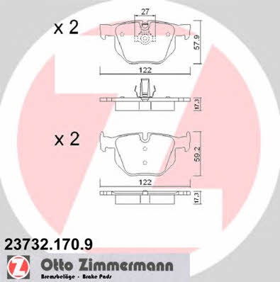 Otto Zimmermann 23732.170.9 Brake Pad Set, disc brake 237321709