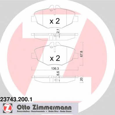 Otto Zimmermann 23743.200.1 Brake Pad Set, disc brake 237432001