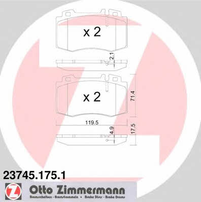 Otto Zimmermann 23745.175.1 Brake Pad Set, disc brake 237451751
