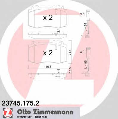 Otto Zimmermann 23745.175.2 Brake Pad Set, disc brake 237451752