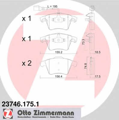 Otto Zimmermann 23746.175.1 Brake Pad Set, disc brake 237461751