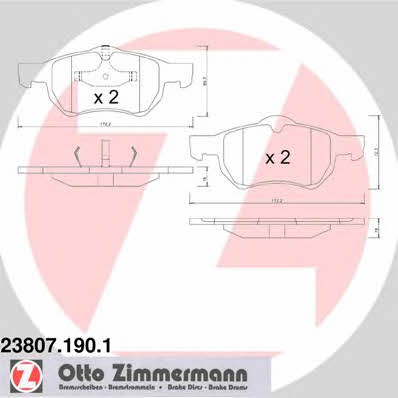 Otto Zimmermann 23807.190.1 Brake Pad Set, disc brake 238071901