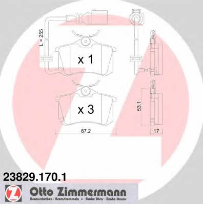 Otto Zimmermann 23829.170.1 Brake Pad Set, disc brake 238291701