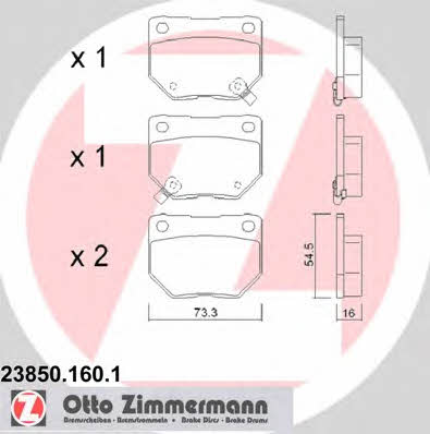 Otto Zimmermann 23850.160.1 Brake Pad Set, disc brake 238501601