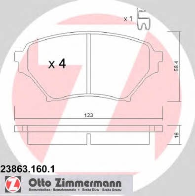 Otto Zimmermann 23863.160.1 Brake Pad Set, disc brake 238631601