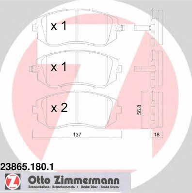 Otto Zimmermann 23865.180.1 Brake Pad Set, disc brake 238651801