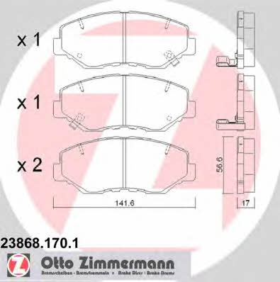 Otto Zimmermann 23868.170.1 Brake Pad Set, disc brake 238681701
