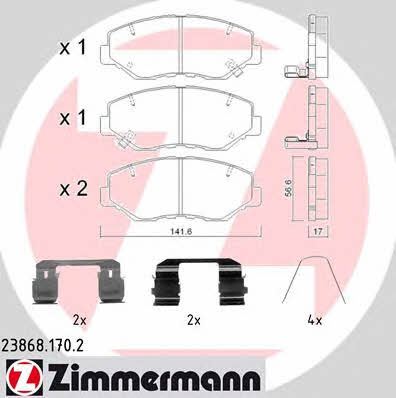 Otto Zimmermann 23868.170.2 Brake Pad Set, disc brake 238681702