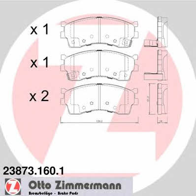 Otto Zimmermann 23873.160.1 Brake Pad Set, disc brake 238731601