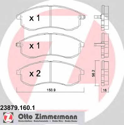 Otto Zimmermann 23879.160.1 Brake Pad Set, disc brake 238791601