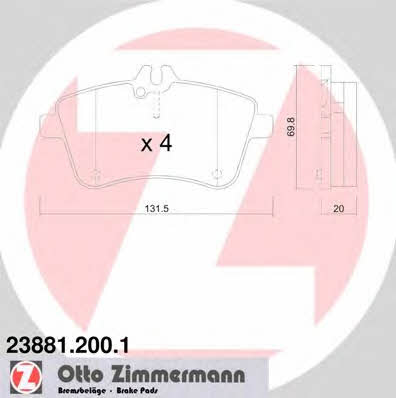 Otto Zimmermann 23881.200.1 Brake Pad Set, disc brake 238812001