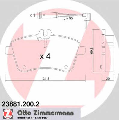Otto Zimmermann 23881.200.2 Brake Pad Set, disc brake 238812002