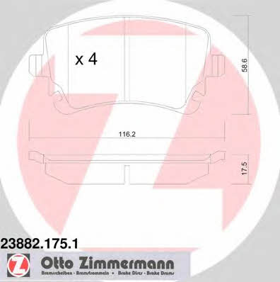 Otto Zimmermann 23882.175.1 Brake Pad Set, disc brake 238821751