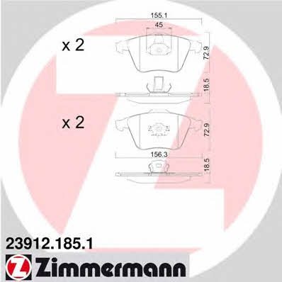Otto Zimmermann 23912.185.1 Brake Pad Set, disc brake 239121851