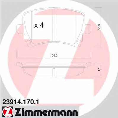 Otto Zimmermann 23914.170.1 Brake Pad Set, disc brake 239141701