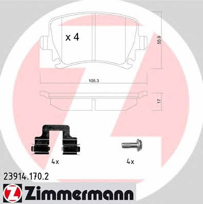 Otto Zimmermann 23914.170.2 Brake Pad Set, disc brake 239141702