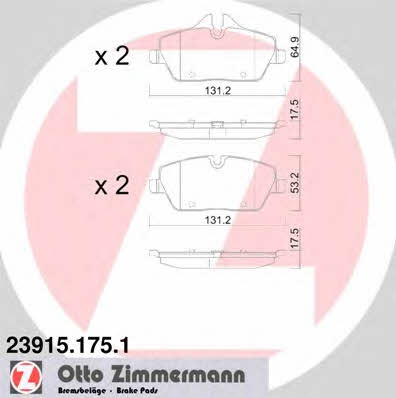 Otto Zimmermann 23915.175.1 Brake Pad Set, disc brake 239151751