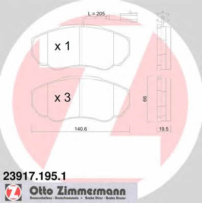 Otto Zimmermann 23917.195.1 Brake Pad Set, disc brake 239171951