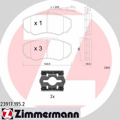 Otto Zimmermann 23917.195.2 Brake Pad Set, disc brake 239171952