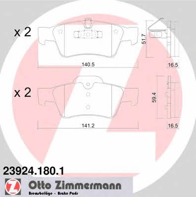 Otto Zimmermann 23924.180.1 Brake Pad Set, disc brake 239241801