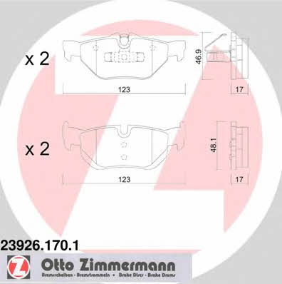Otto Zimmermann 23926.170.1 Brake Pad Set, disc brake 239261701