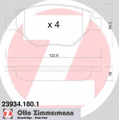 Otto Zimmermann 23934.180.1 Brake Pad Set, disc brake 239341801