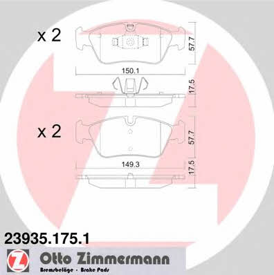 Otto Zimmermann 23935.175.1 Brake Pad Set, disc brake 239351751