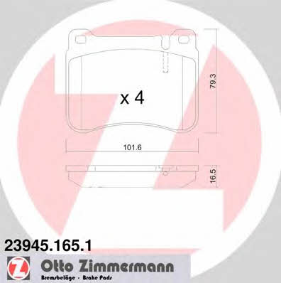 Otto Zimmermann 23945.165.1 Brake Pad Set, disc brake 239451651
