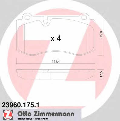 Otto Zimmermann 23960.175.1 Brake Pad Set, disc brake 239601751