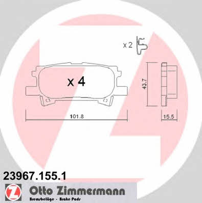 Otto Zimmermann 23967.155.1 Brake Pad Set, disc brake 239671551