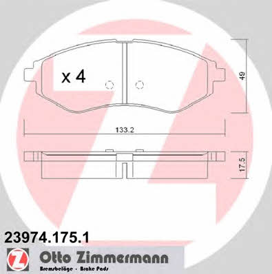 Otto Zimmermann 23974.175.1 Brake Pad Set, disc brake 239741751